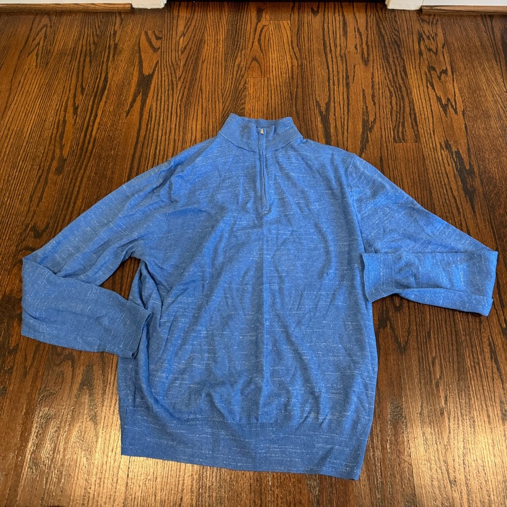 Light Blue Quarter-Zip Men's Sweater